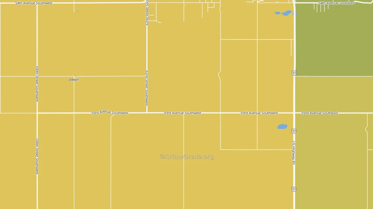 Minot Air Force Base, ND Map of Arson Rates