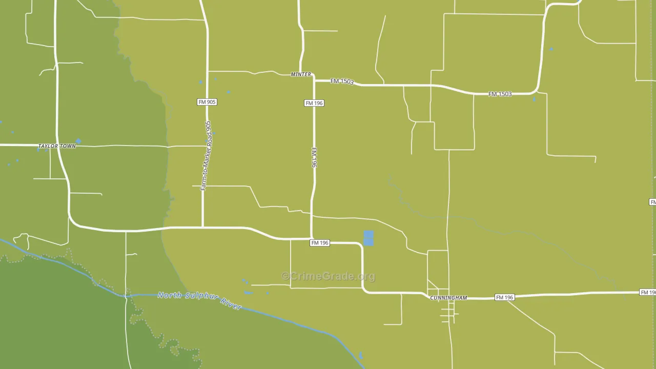 Minter, TX Map of Arson Rates