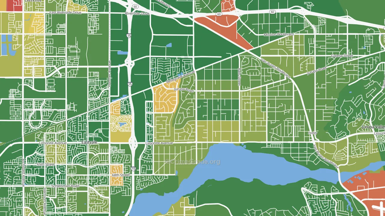 Mira Loma, CA Map of Arson Rates