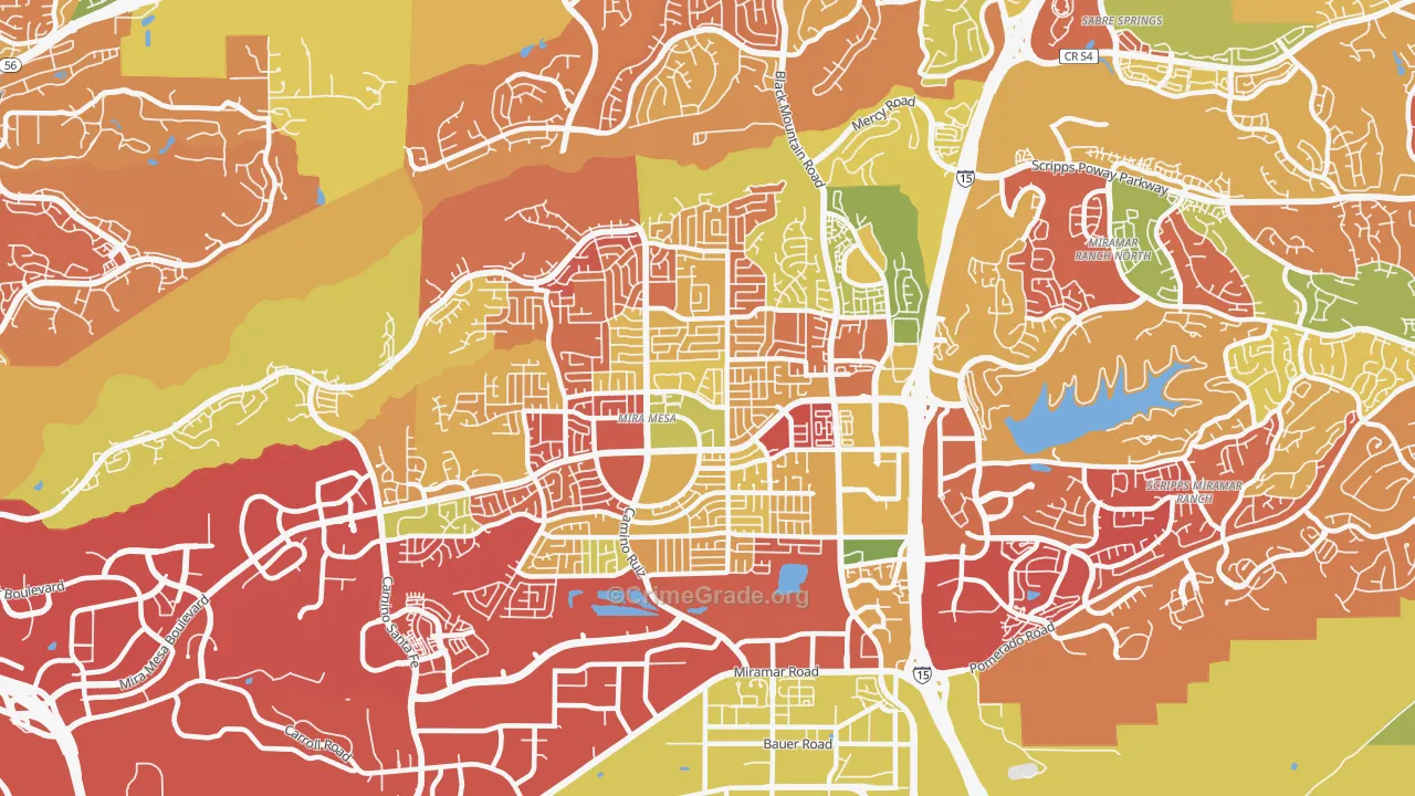Mira Mesa, San Diego, CA Map of Arson Rates