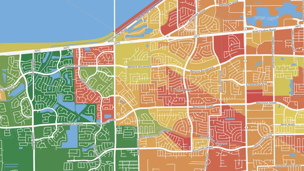 Mission Bend South, Mission Bend, TX Map of Arson Rates