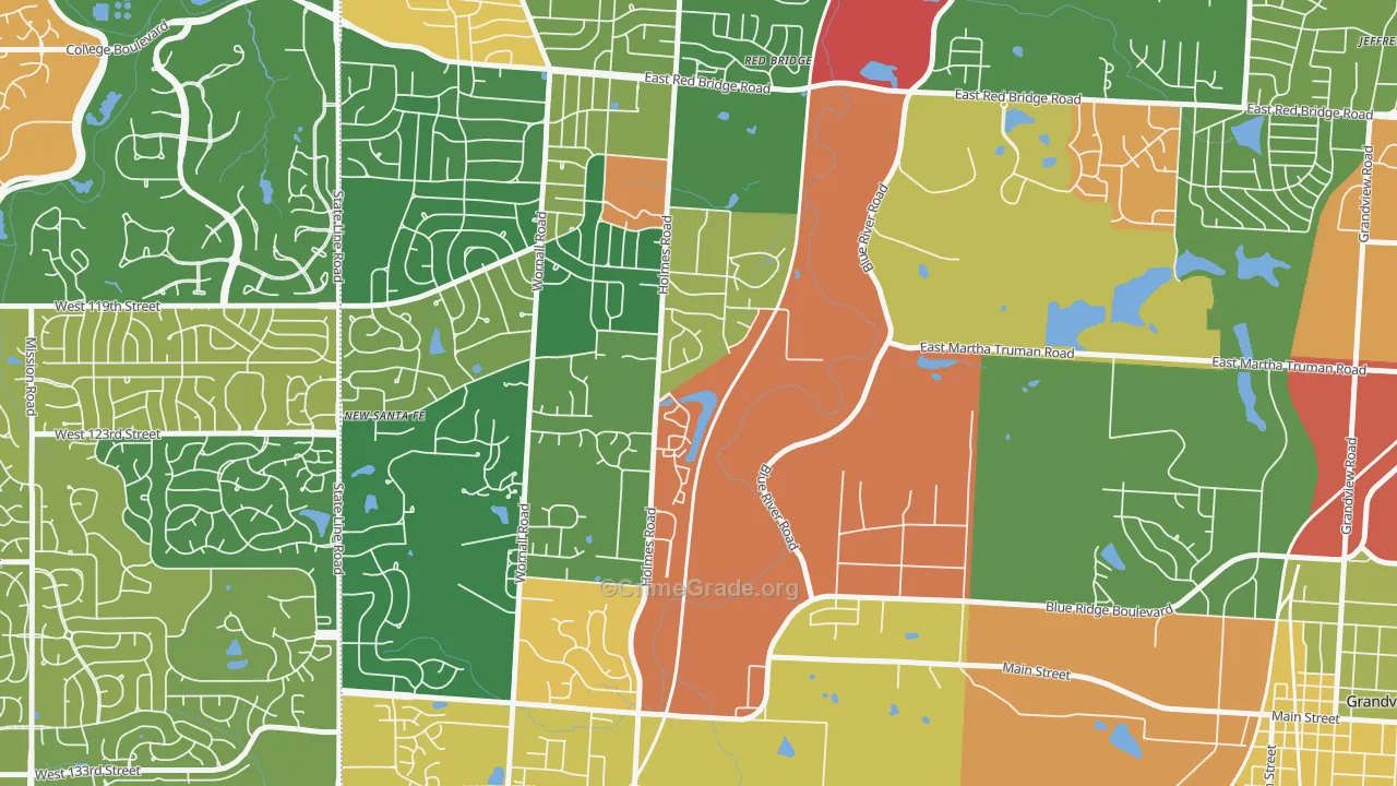 Mission Lake, Kansas City, MO Map of Arson Rates