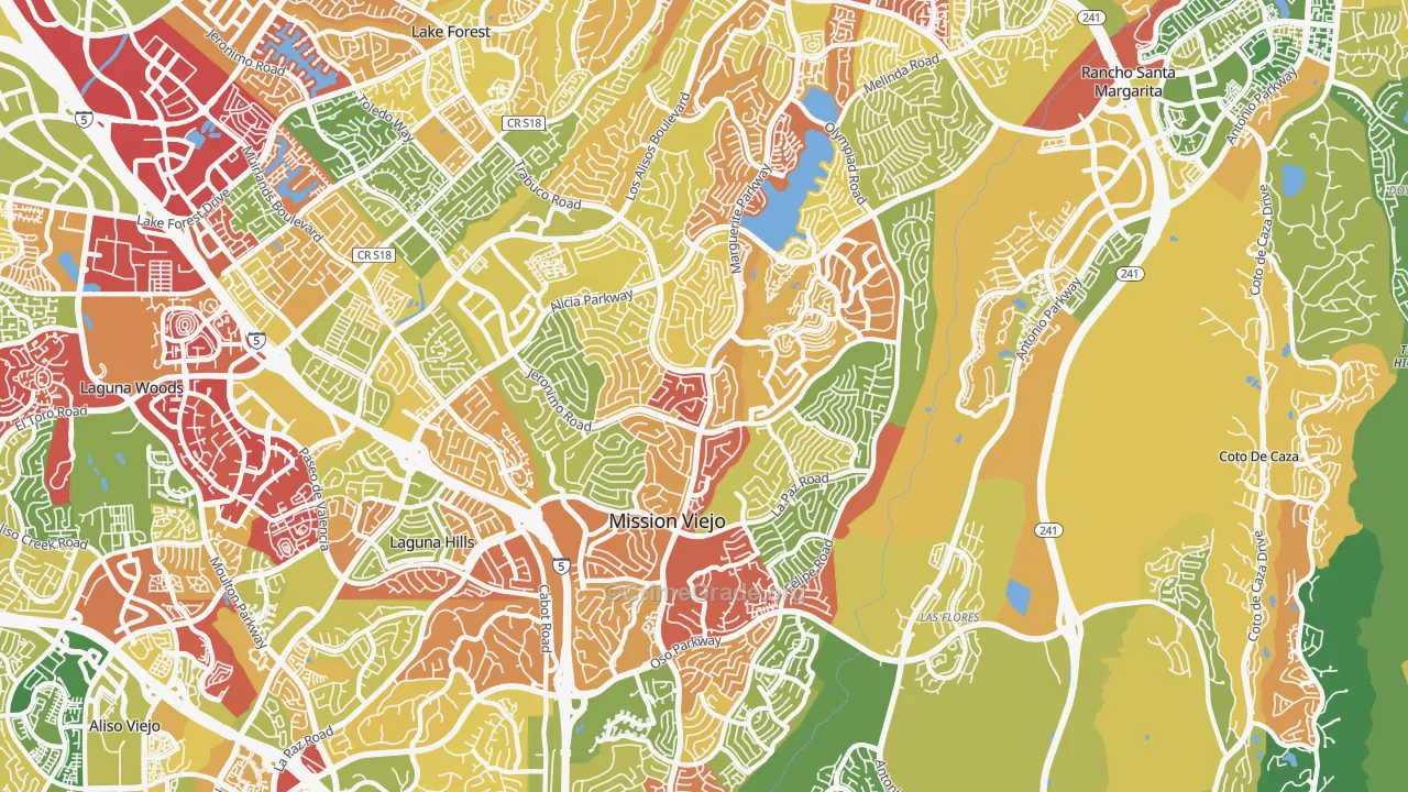 Mission Viejo, CA Map of Arson Rates