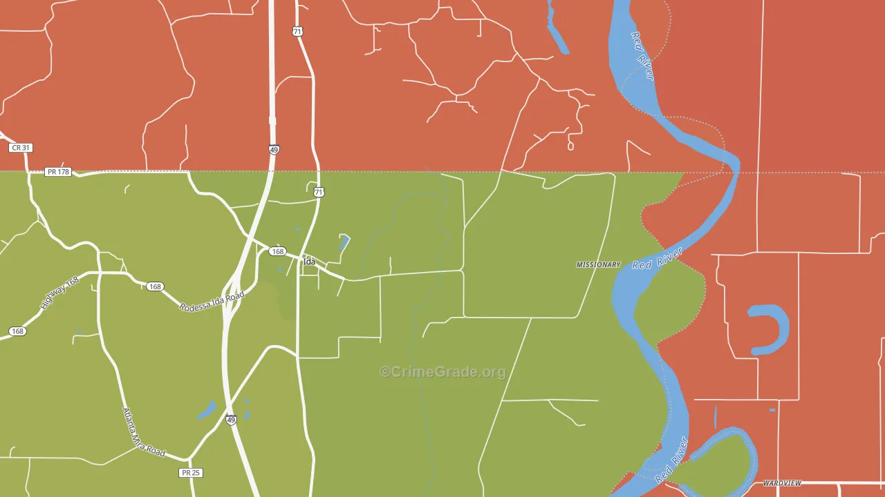 Missionary, LA Map of Arson Rates
