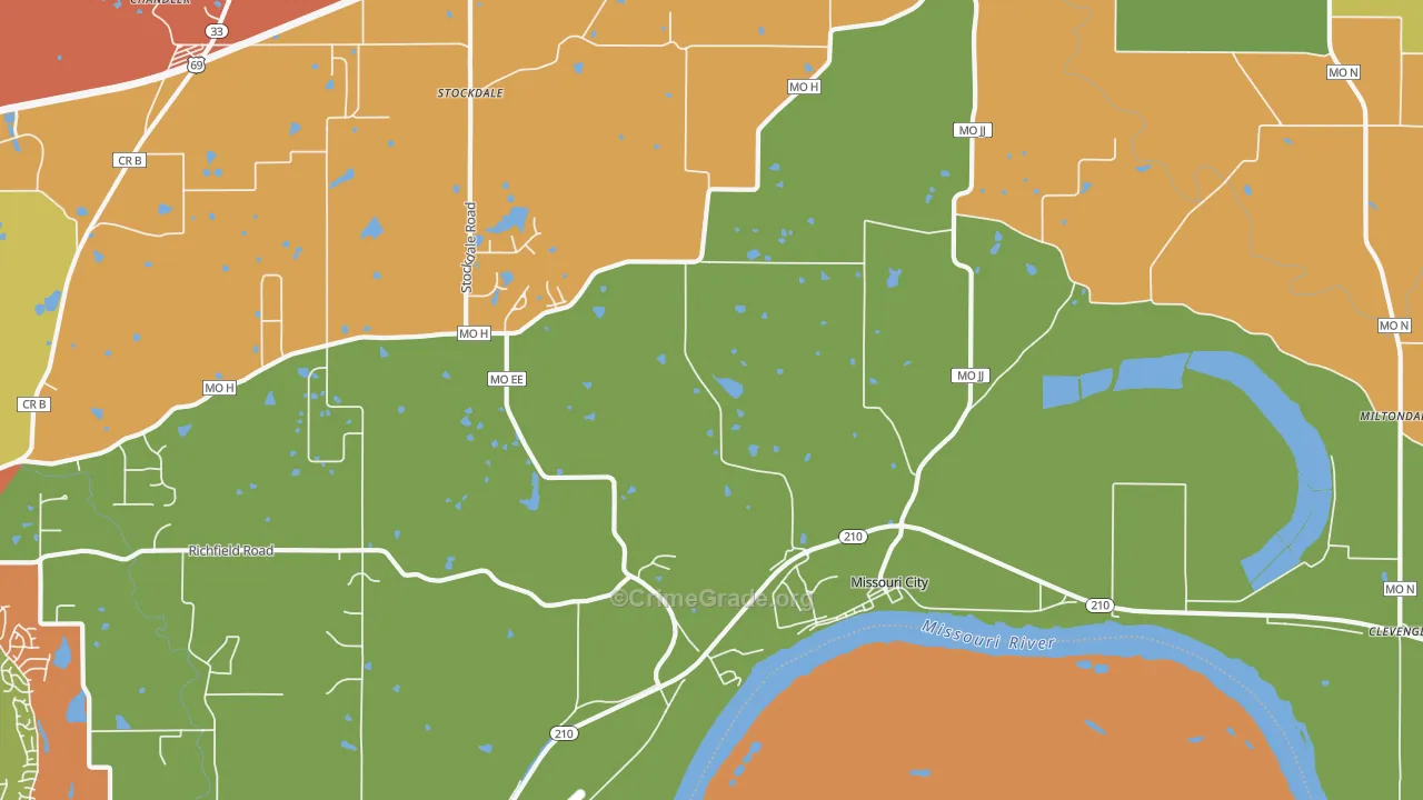 Missouri City, MO Map of Arson Rates