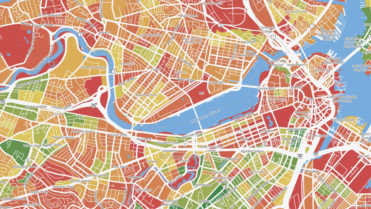 MIT, Cambridge, MA Map of Arson Rates