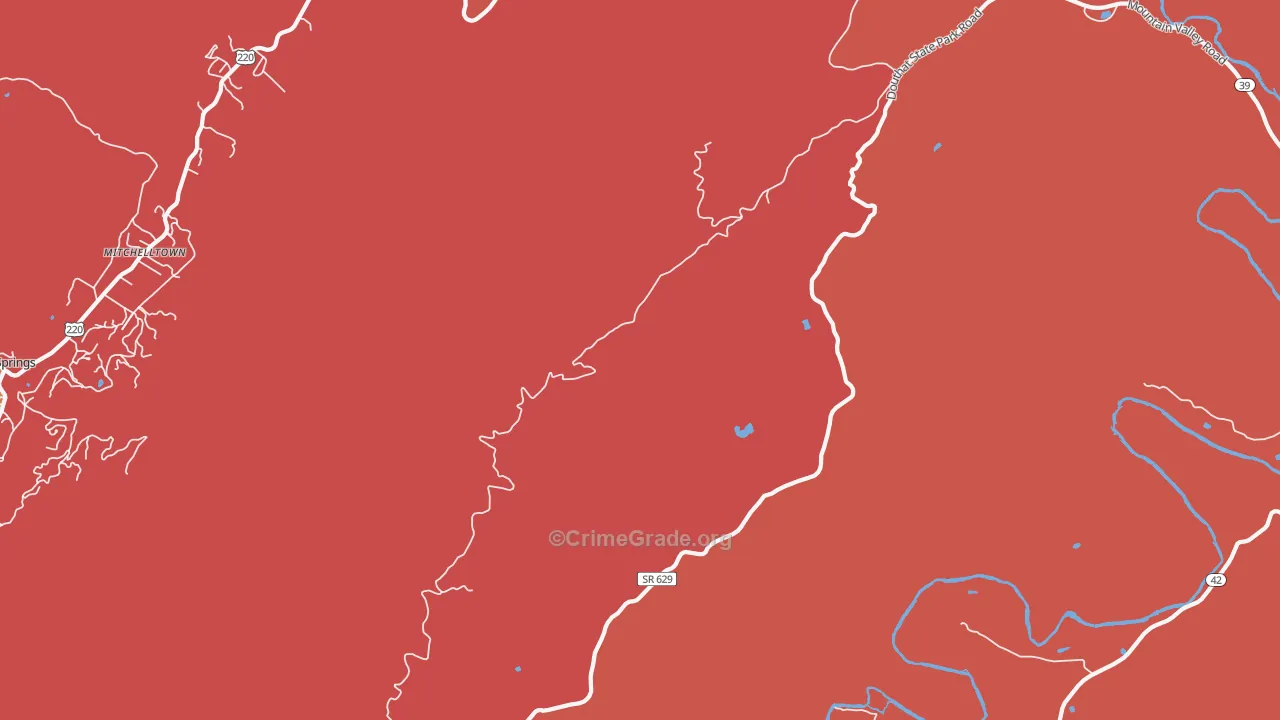 Mitchelltown, VA Map of Arson Rates