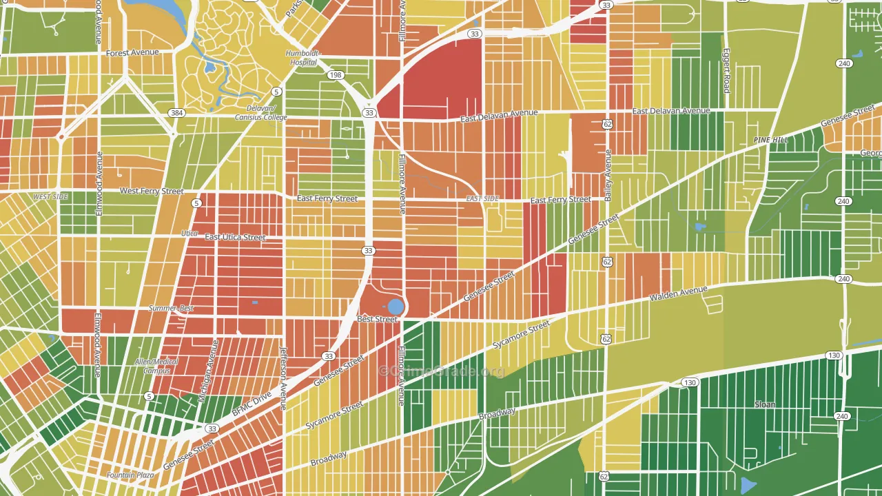 Mlk Park, Buffalo, NY Map of Arson Rates