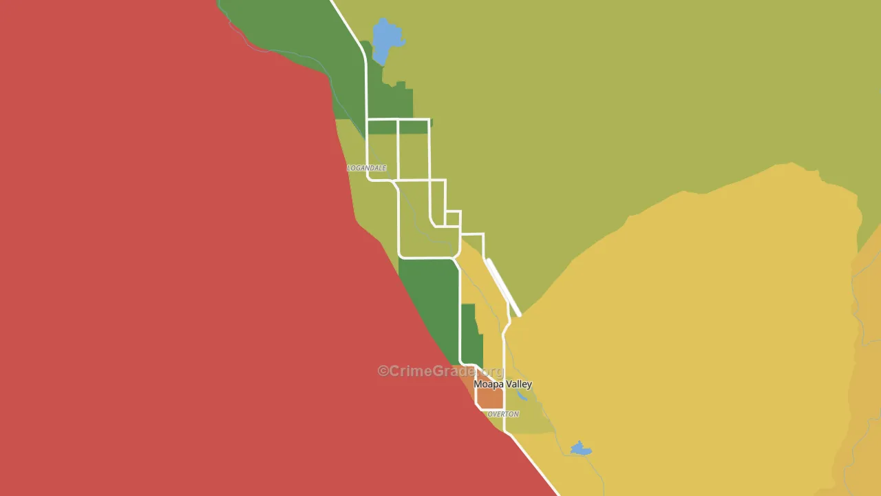 Moapa Valley, NV Map of Arson Rates
