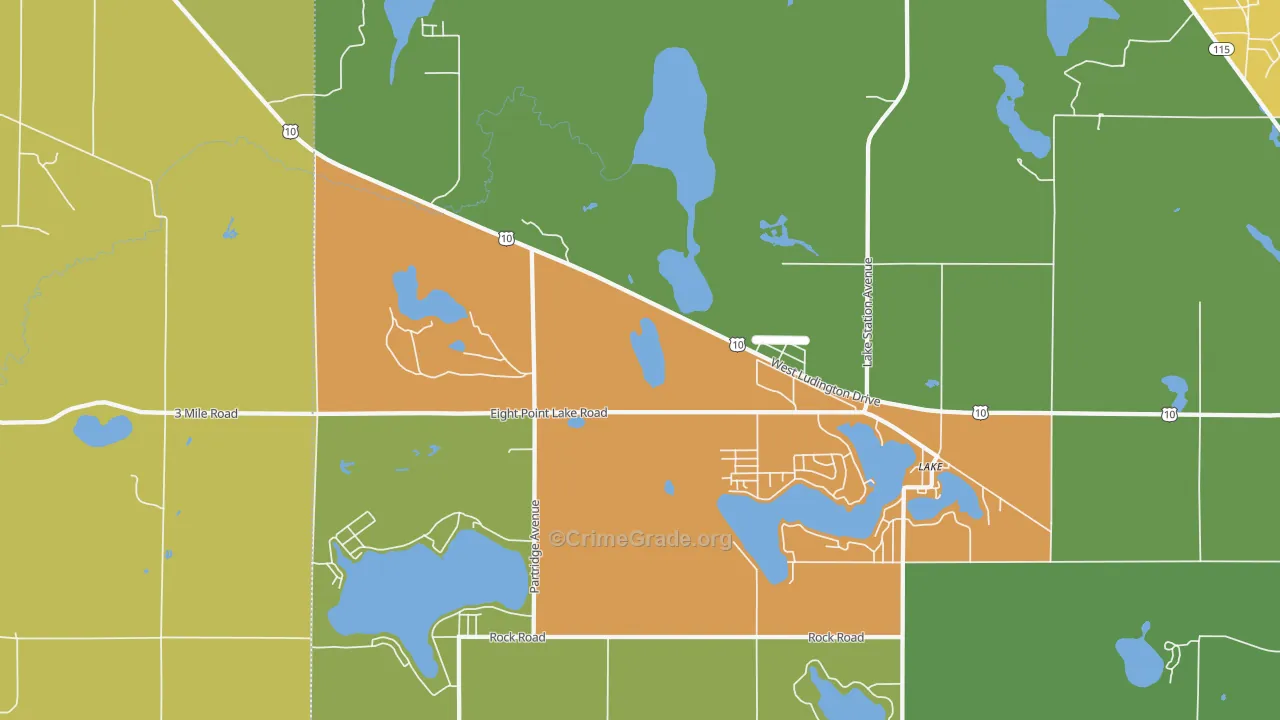 Moddersville, MI Map of Arson Rates