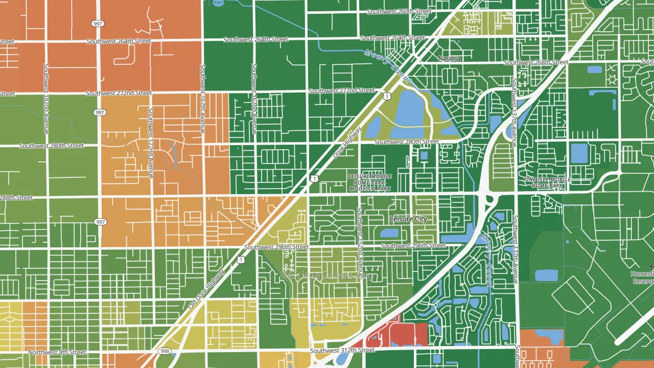 Modello, Leisure City, FL Map of Arson Rates
