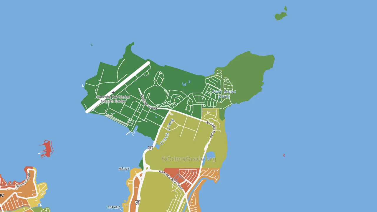 Mokapu, Kaneohe Station, HI Map of Arson Rates