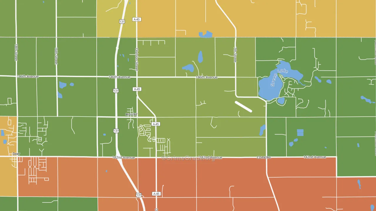 Moline, MI Map of Arson Rates