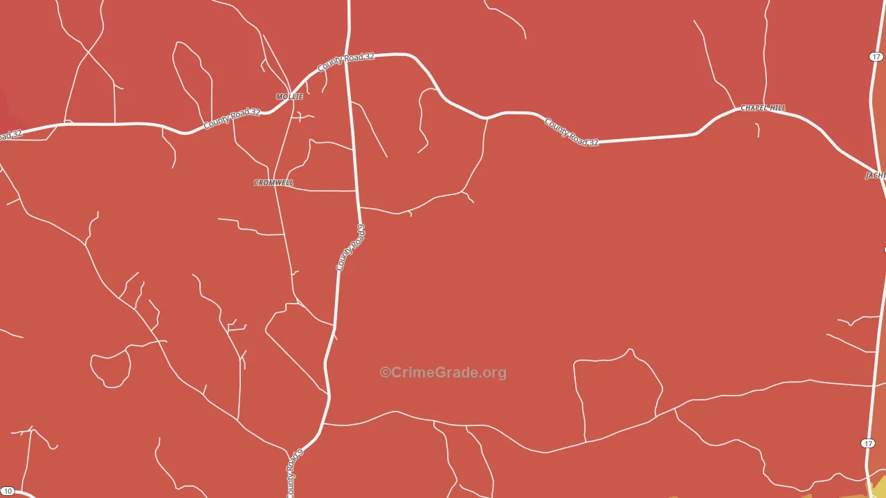 Mollie, AL Map of Arson Rates