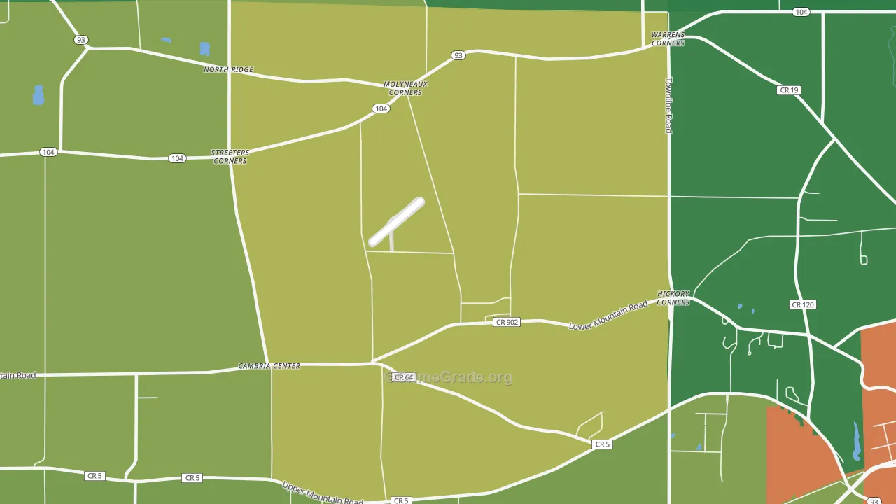 Molyneaux Corners, NY Map of Arson Rates