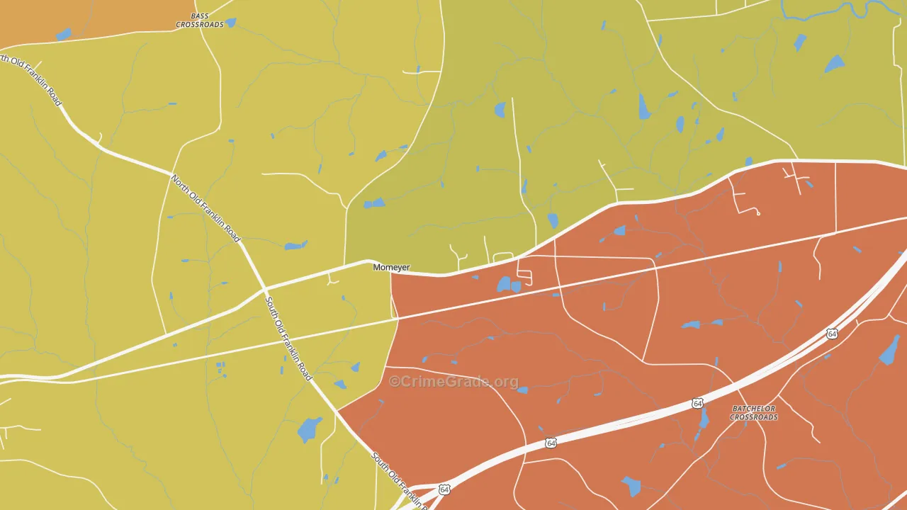 Momeyer, NC Map of Arson Rates