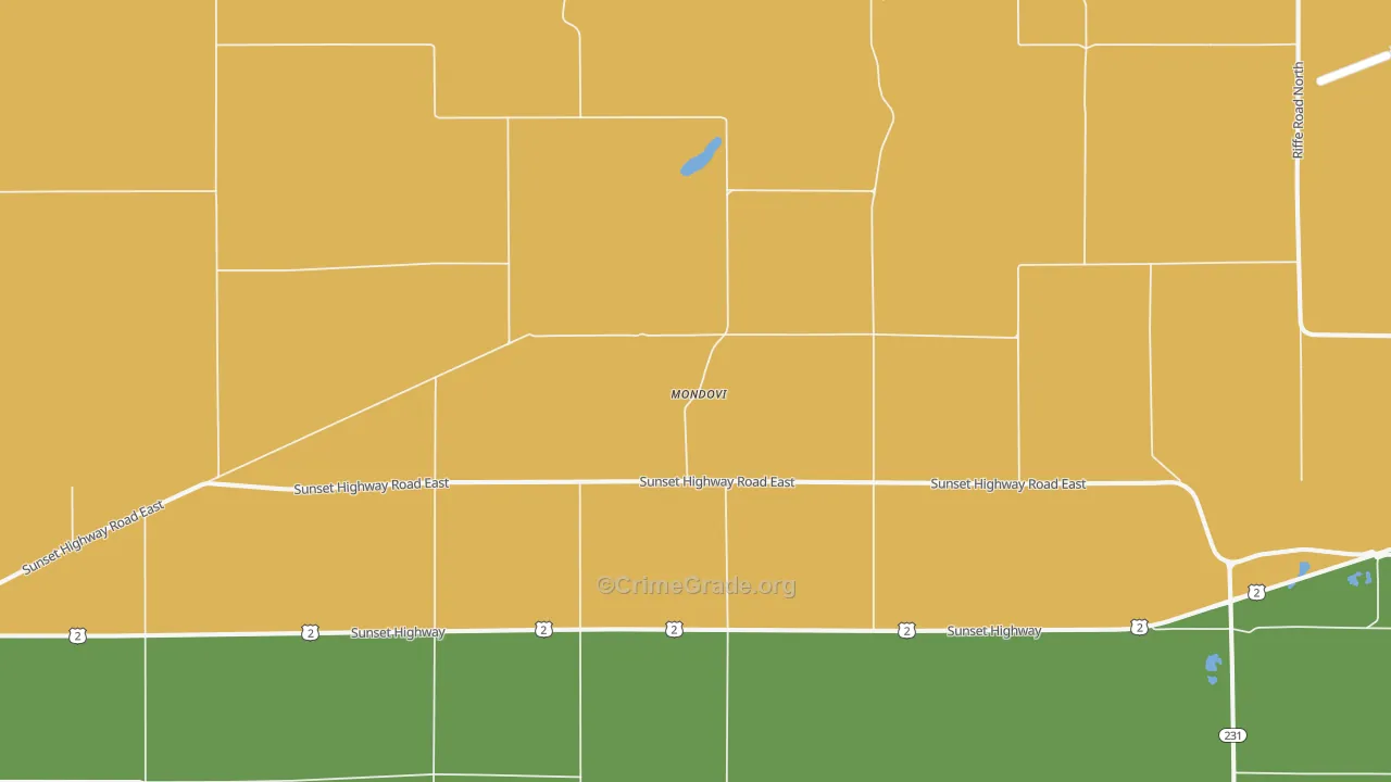 Mondovi, WA Map of Arson Rates