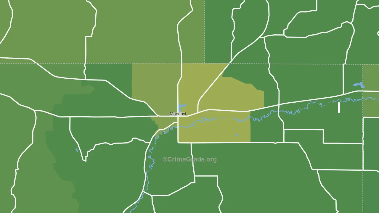 Mondovi, WI Map of Arson Rates