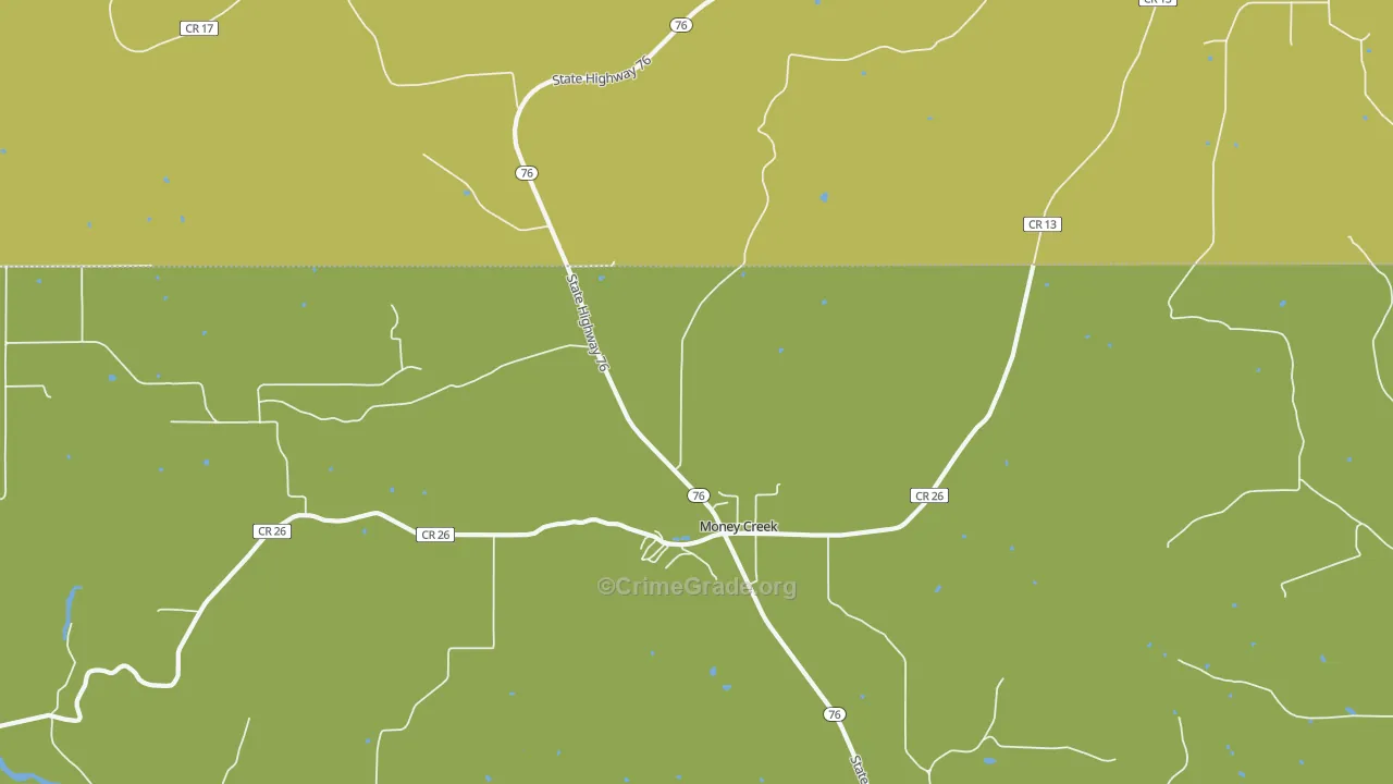 Money Creek, MN Map of Arson Rates