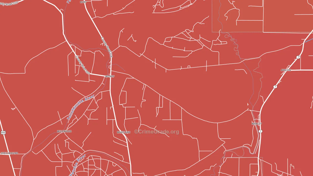 Money, MS Map of Arson Rates