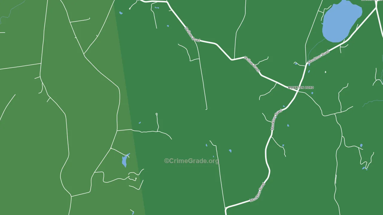 Monkton Boro, VT Map of Arson Rates