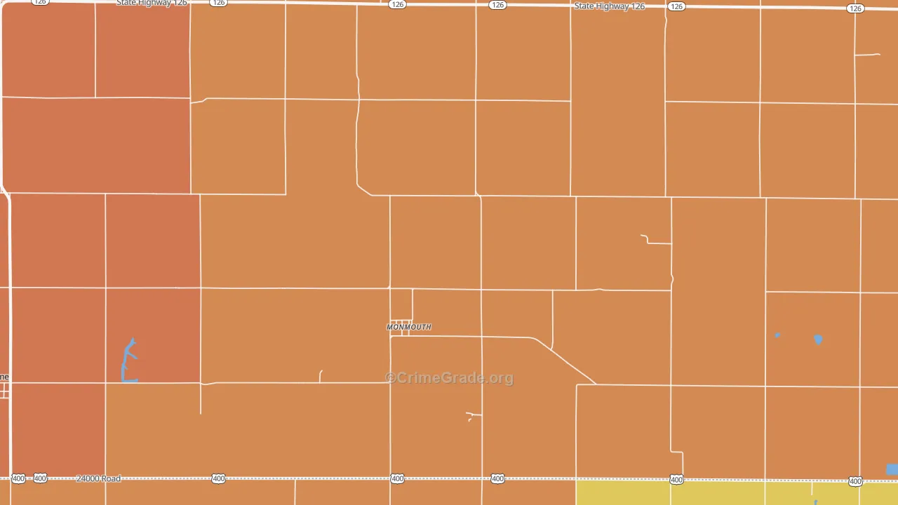 Monmouth, KS Map of Arson Rates