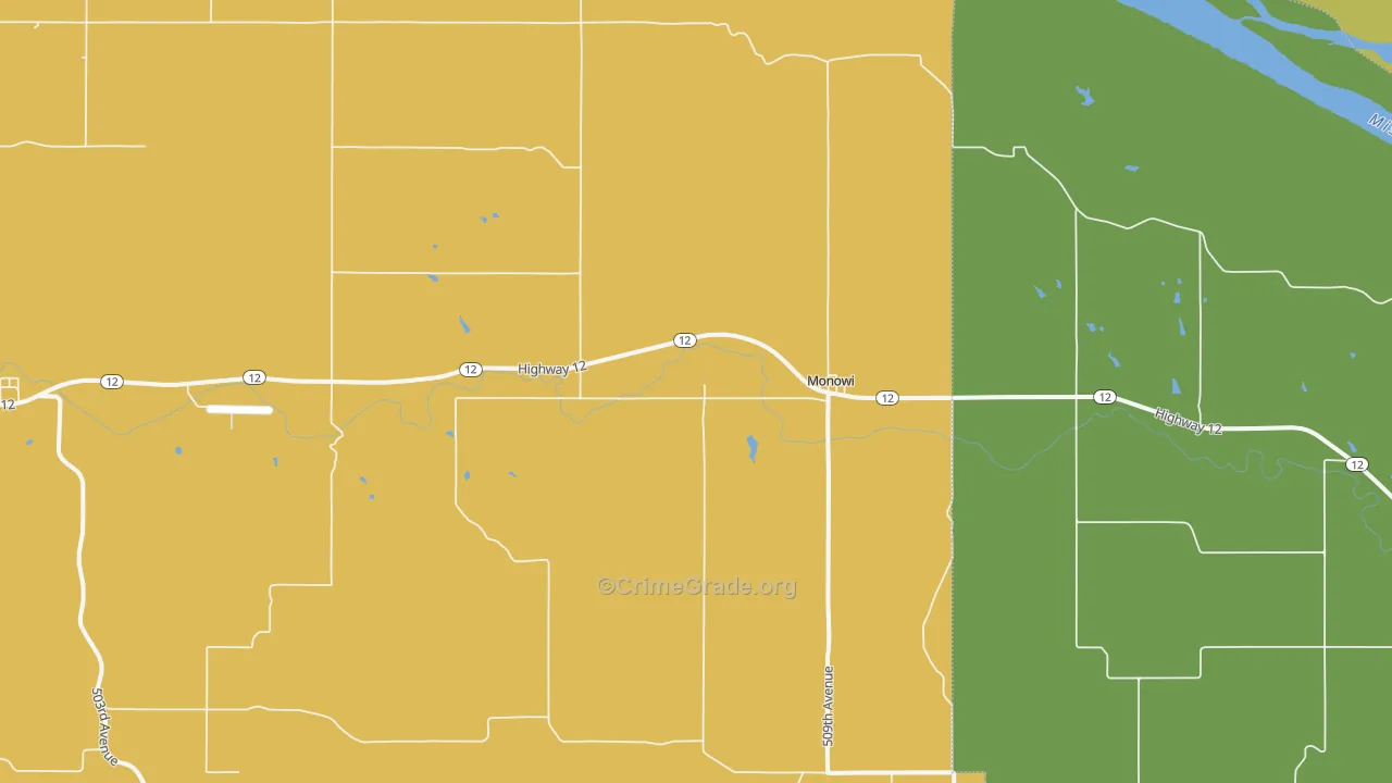 Monowi, NE Map of Arson Rates