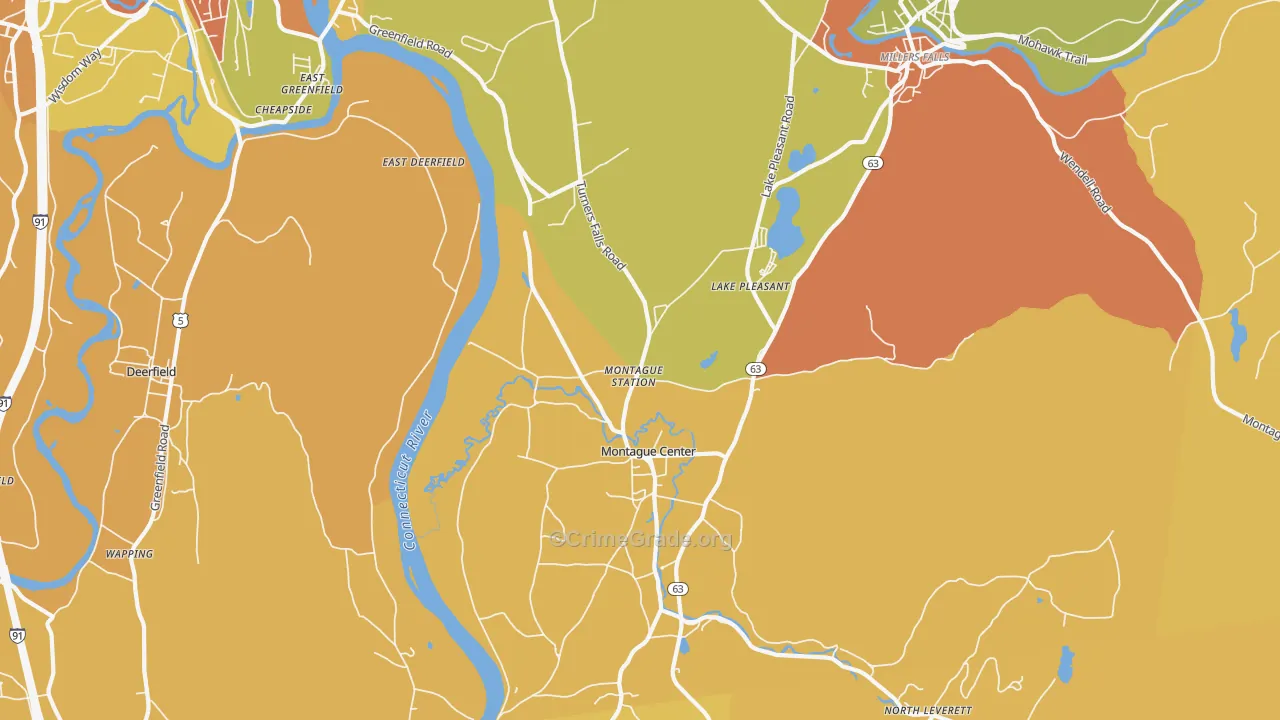 Montague, MA Map of Arson Rates
