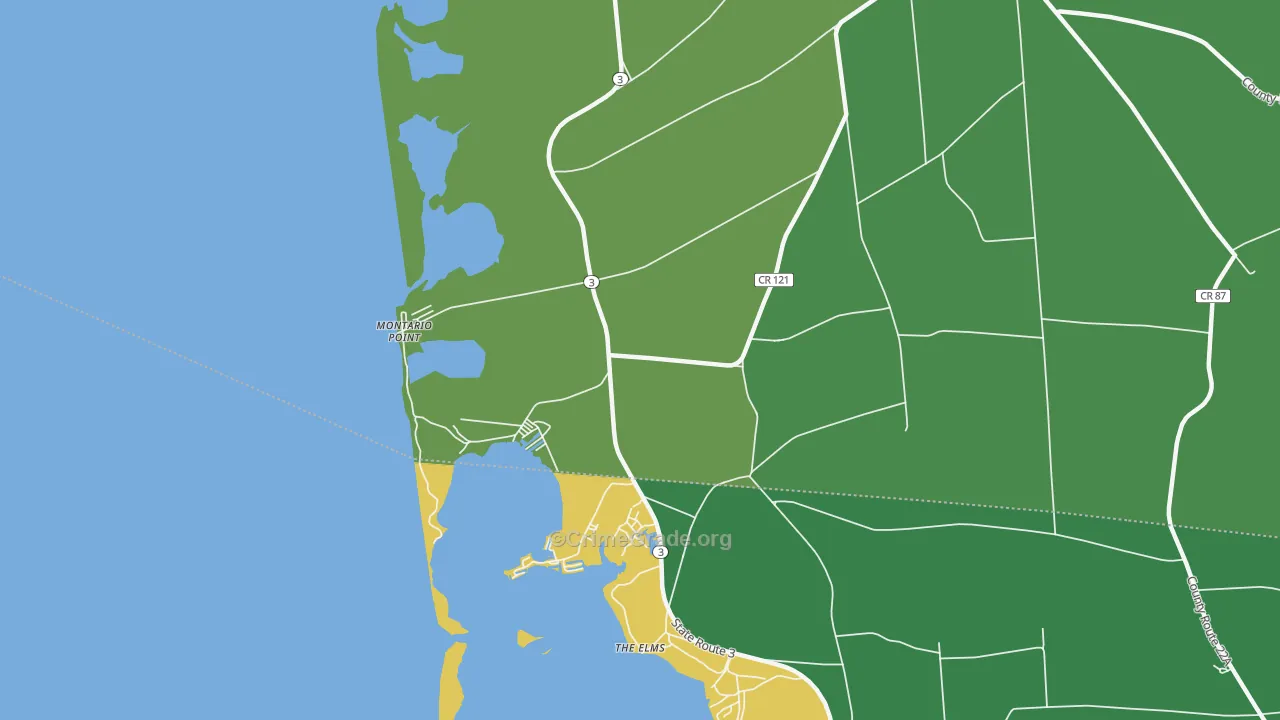 Montario Point, NY Map of Arson Rates