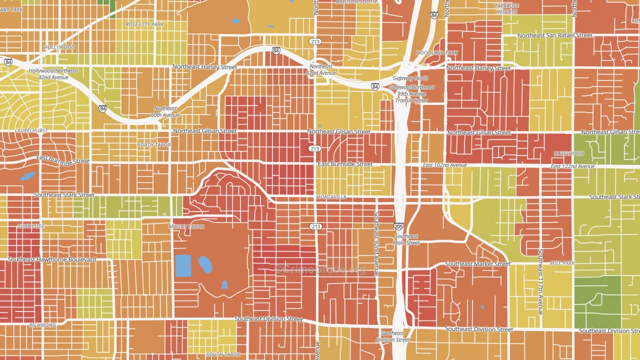 Montavilla, Portland, OR Map of Arson Rates