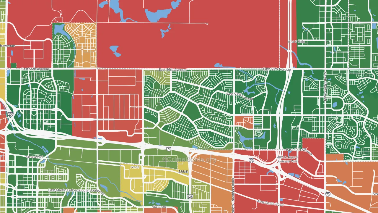 Montebello, Denver, CO Map of Arson Rates