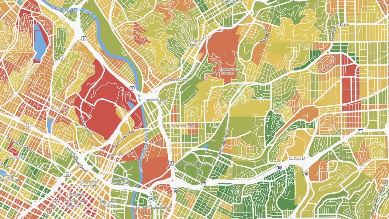 Montecito Heights, Los Angeles, CA Map of Arson Rates