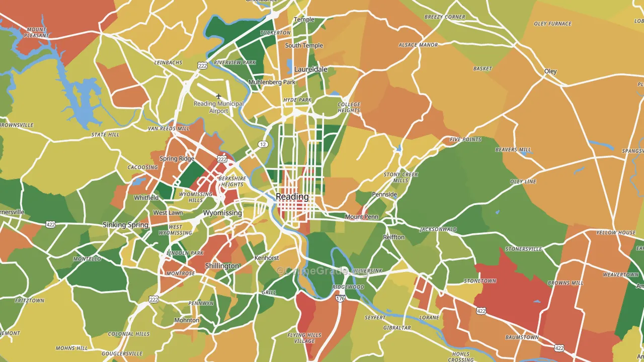 Monterey, PA Map of Arson Rates