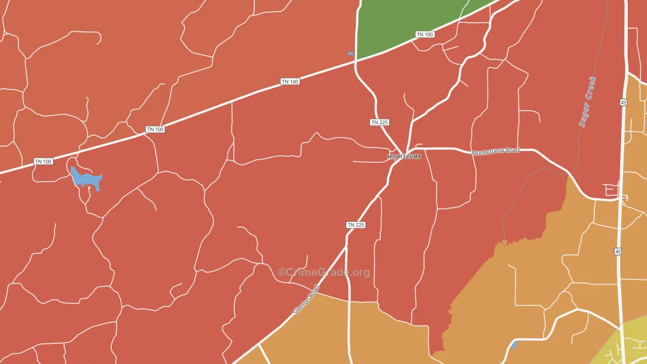 Montezuma, TN Map of Arson Rates