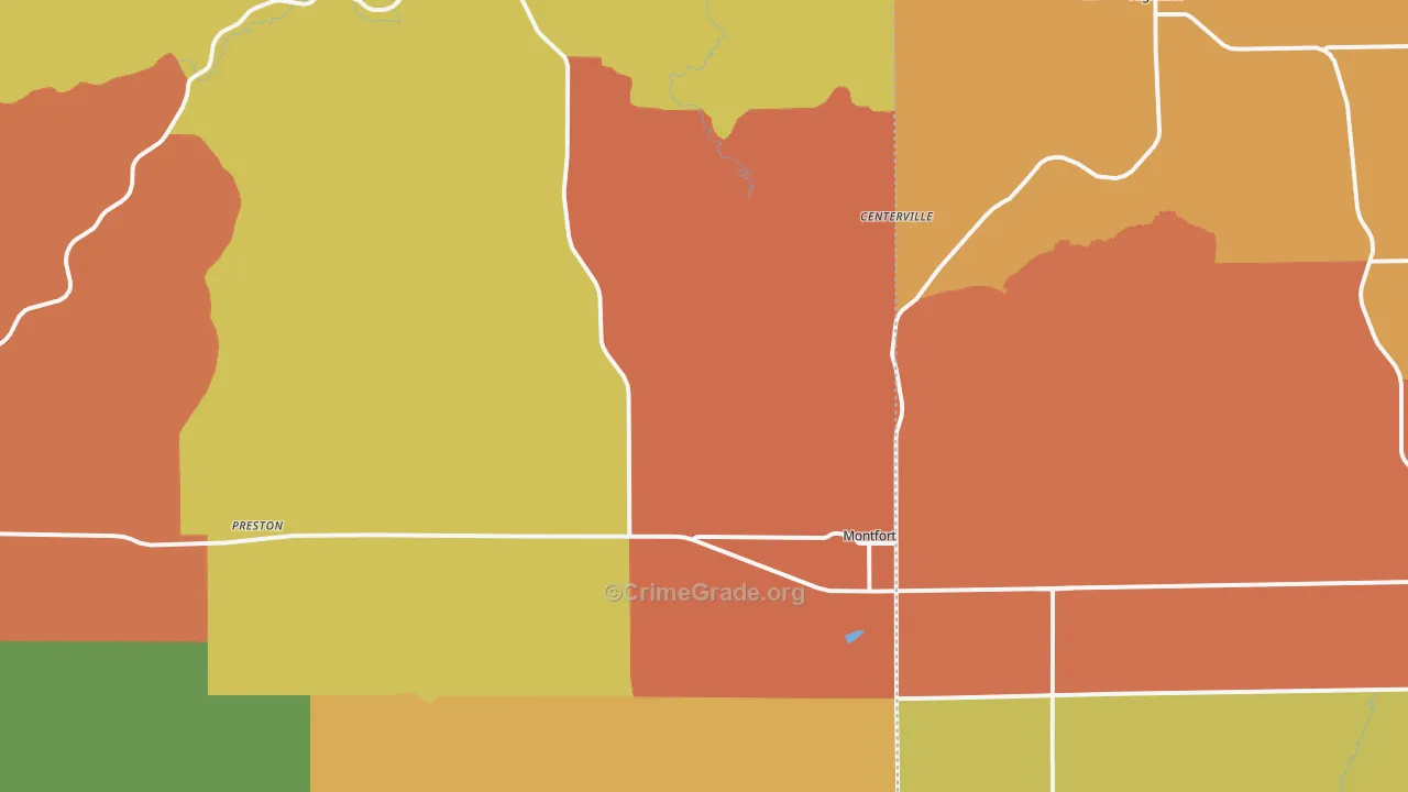 Montfort, WI Map of Arson Rates