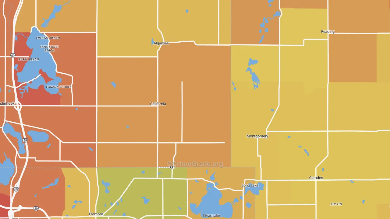 Montgomery, MI Map of Arson Rates