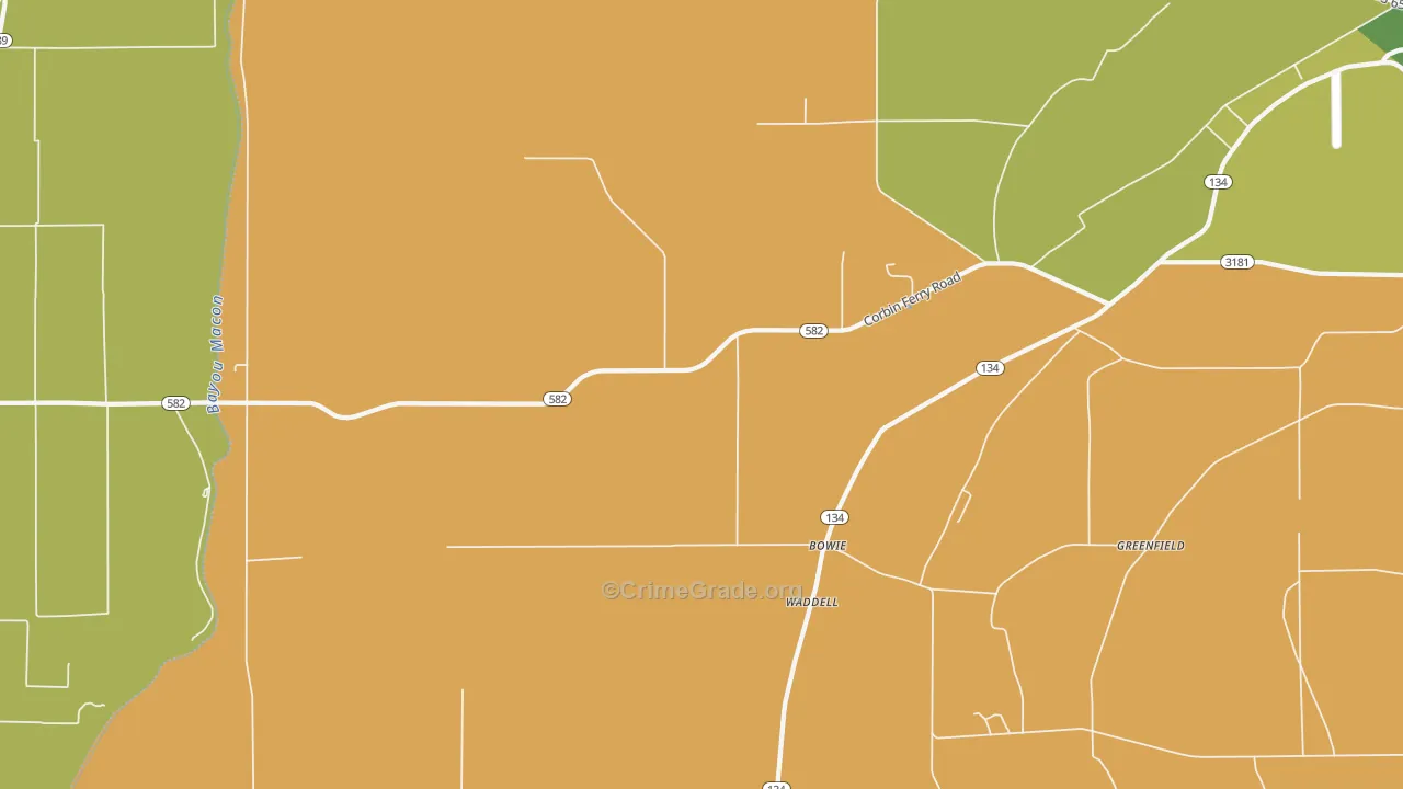 Monticello, LA Map of Arson Rates