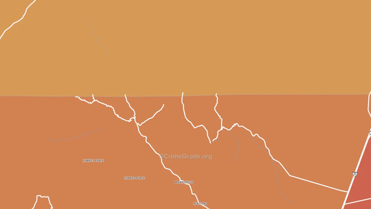 Monticello, NM Map of Arson Rates