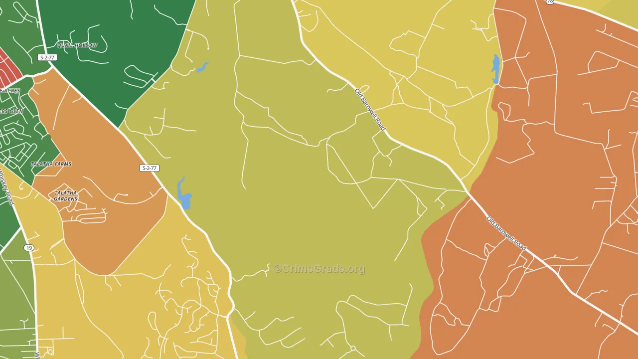 Montmorenci, SC Map of Arson Rates