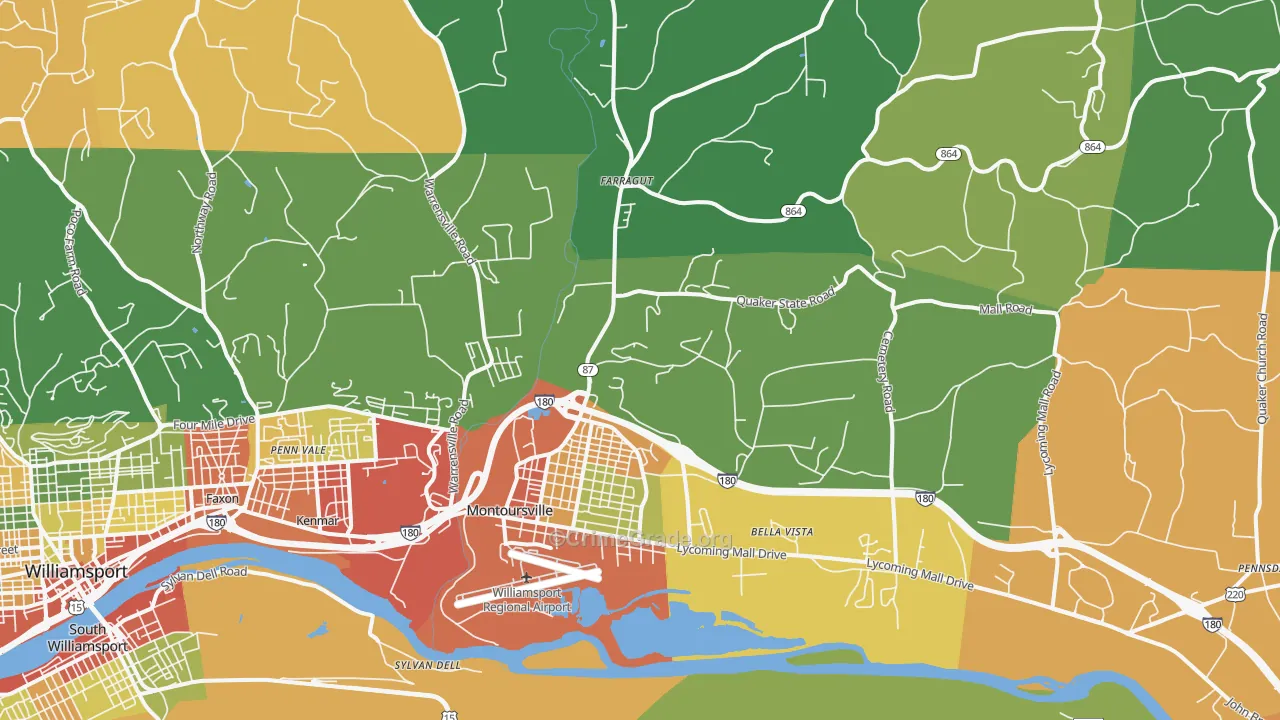Montoursville, PA Map of Arson Rates