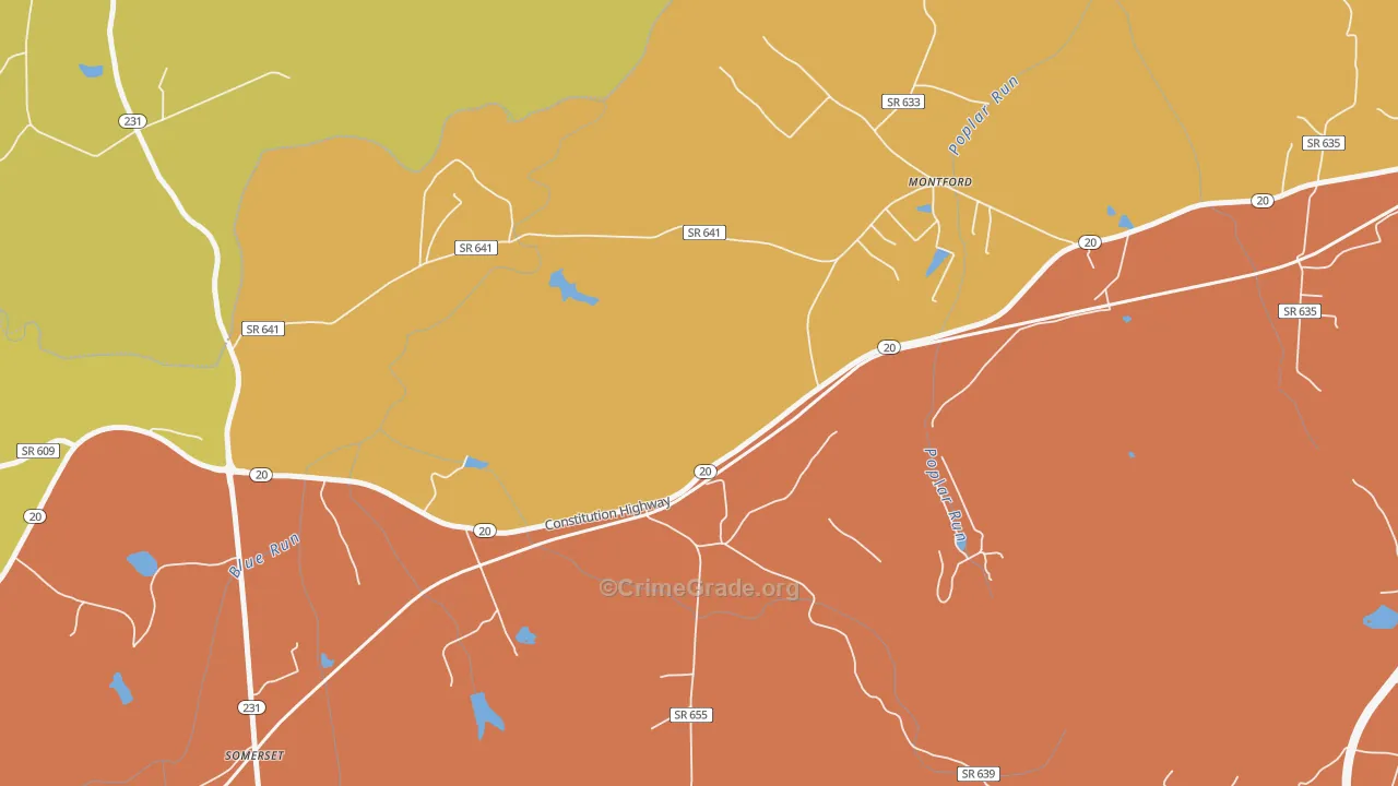 Montpelier Station, VA Map of Arson Rates