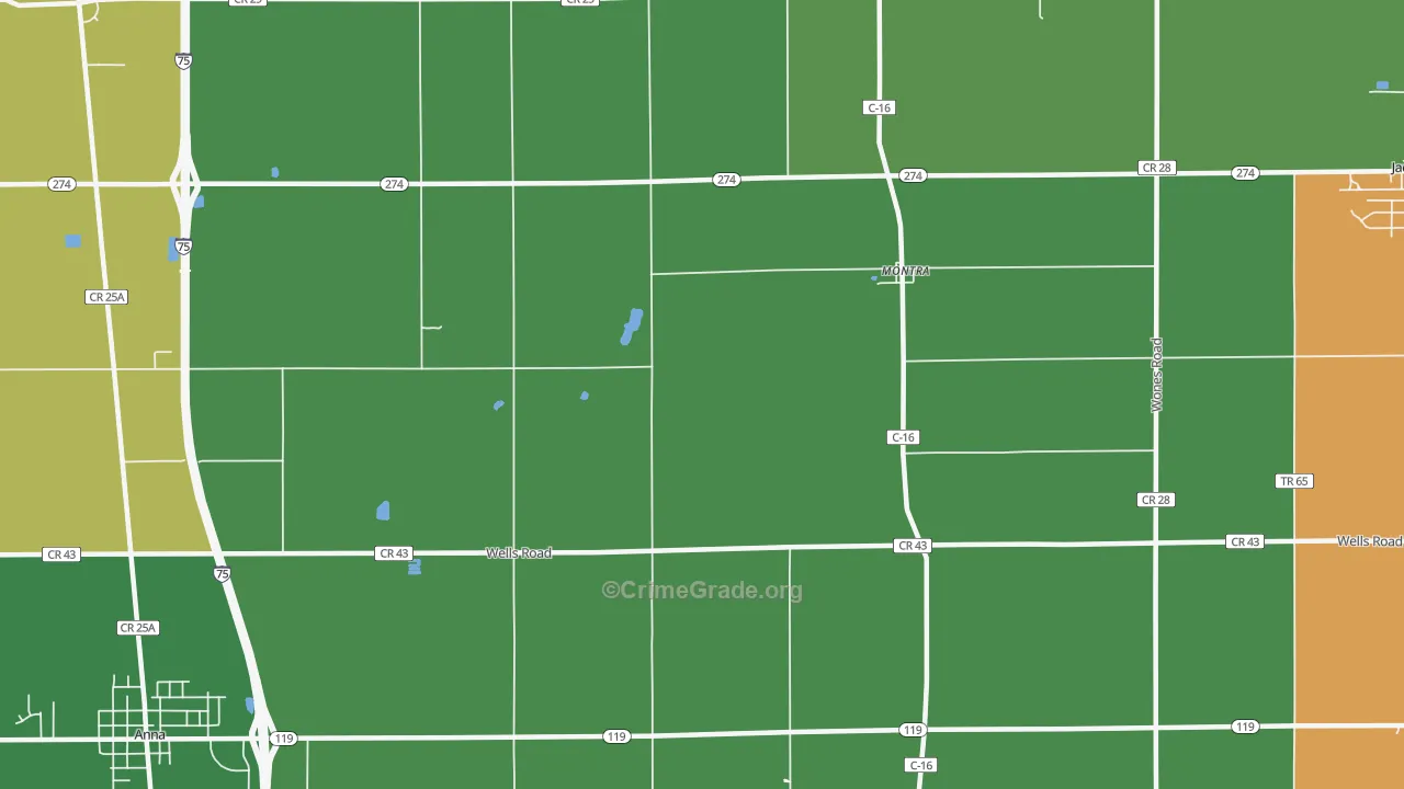 Montra, OH Map of Arson Rates