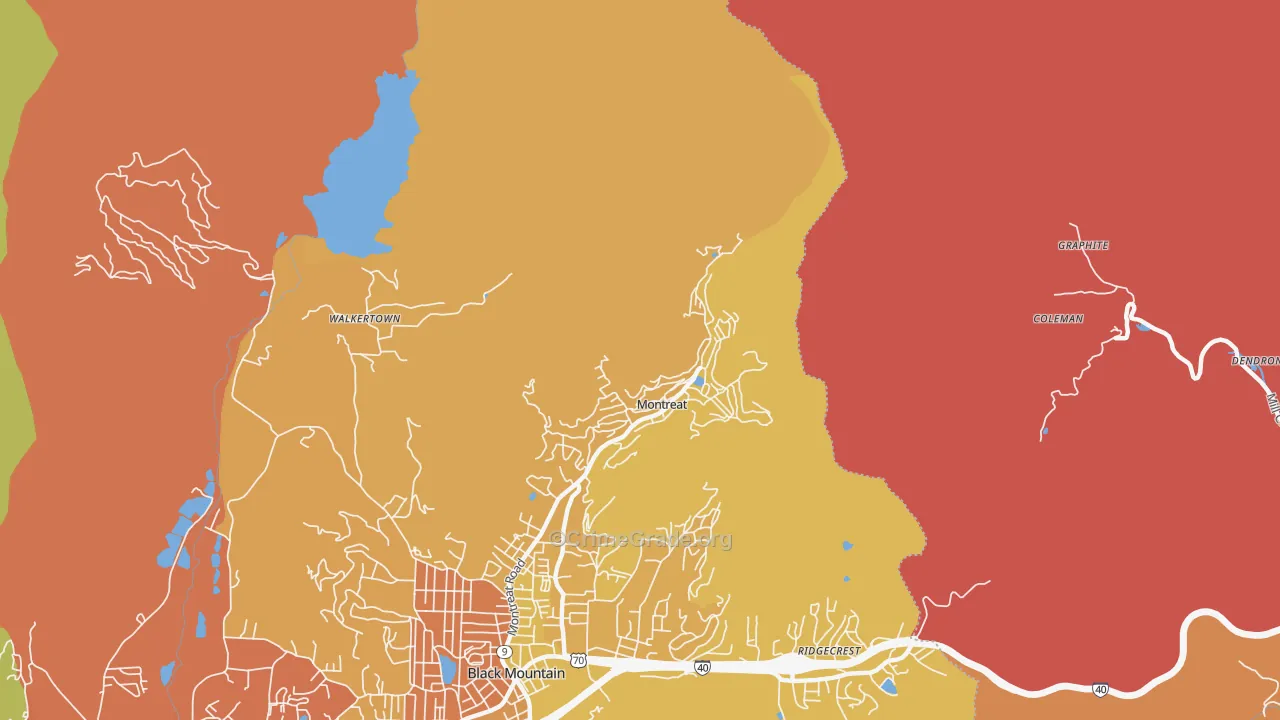 Montreat, NC Map of Arson Rates