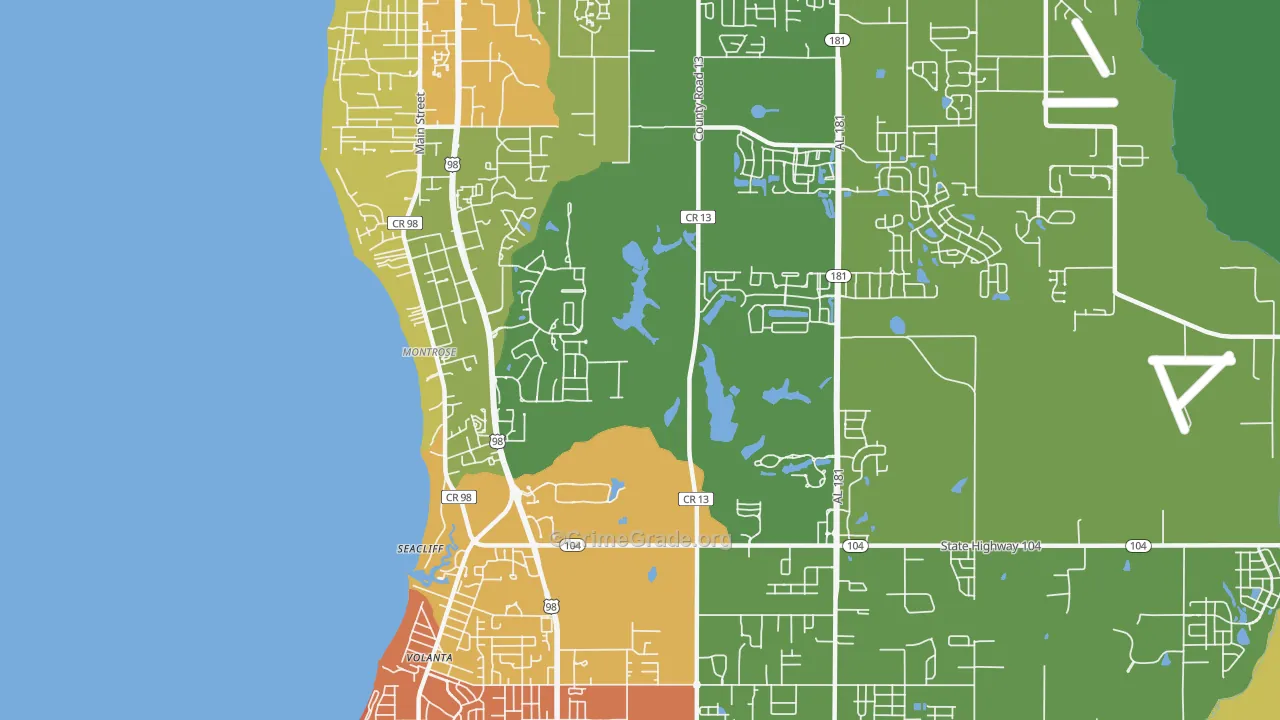 Montrose, AL Map of Arson Rates