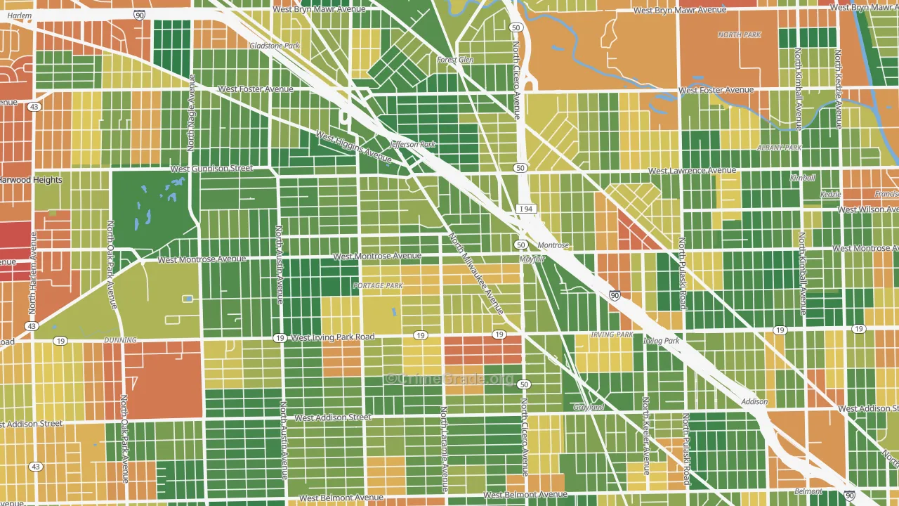 Montrose, Chicago, IL Map of Arson Rates