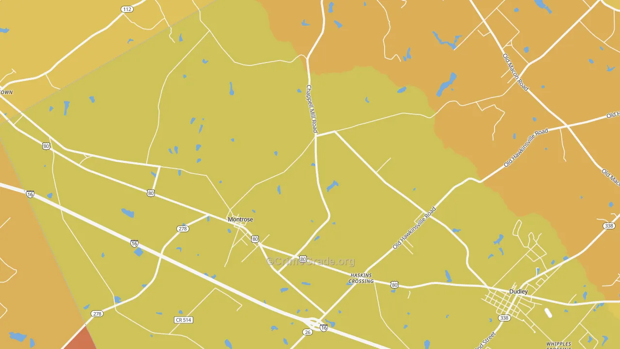 Montrose, GA Map of Arson Rates