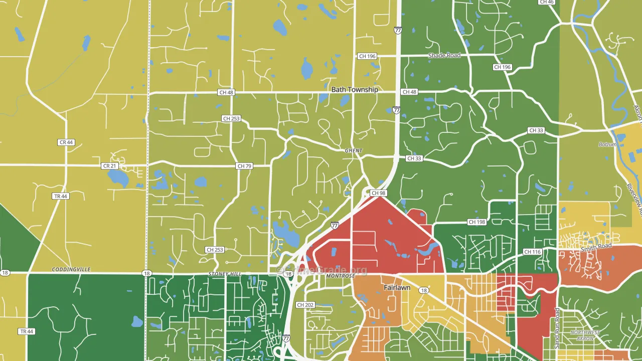 Montrose-Ghent, OH Map of Arson Rates