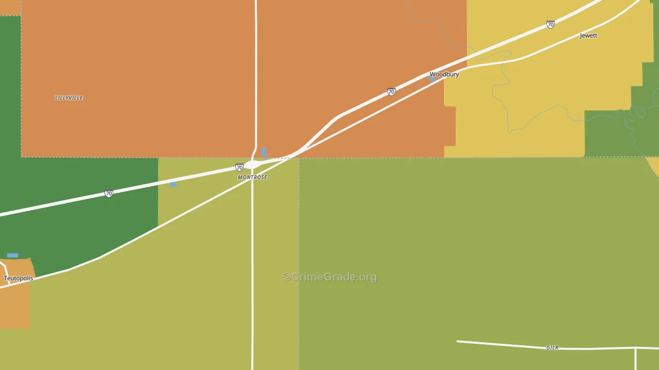 Montrose, IL Map of Arson Rates