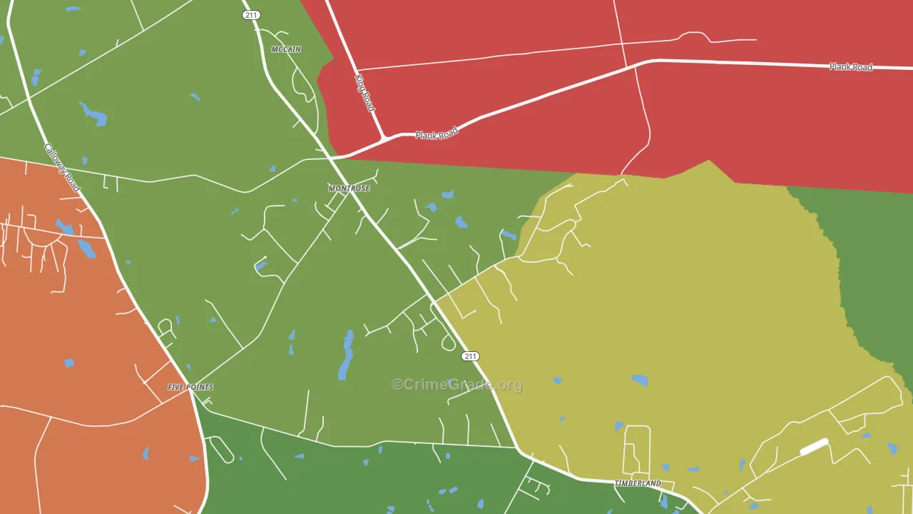 Montrose, NC Map of Arson Rates