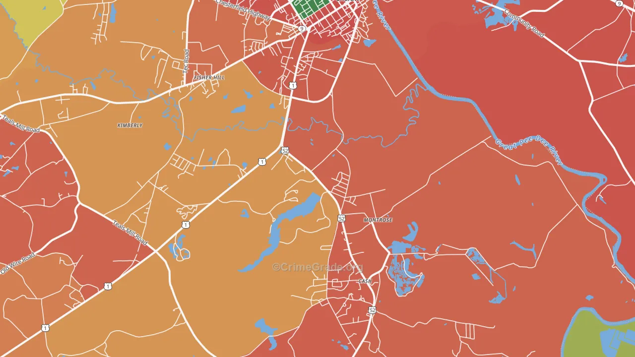 Montrose, SC Map of Arson Rates